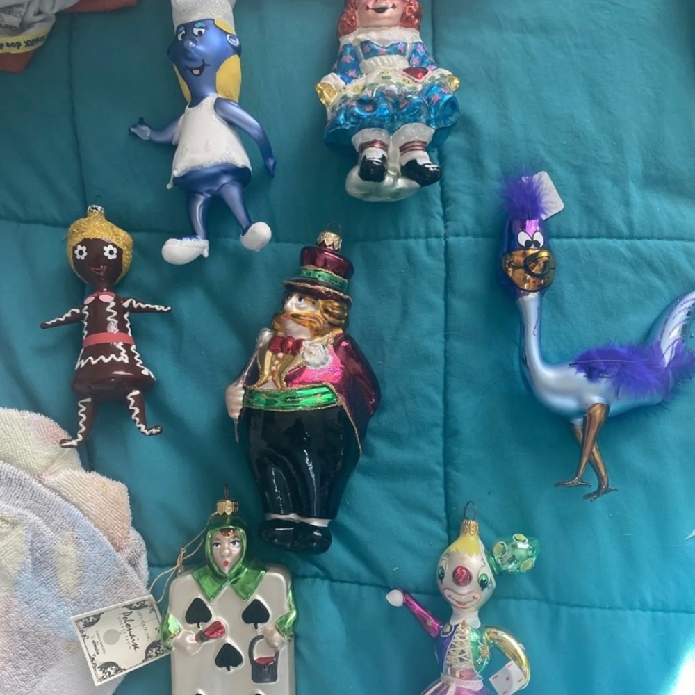 Assorted 7 Blown Glass Christmas